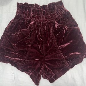 Free people velvet shorts